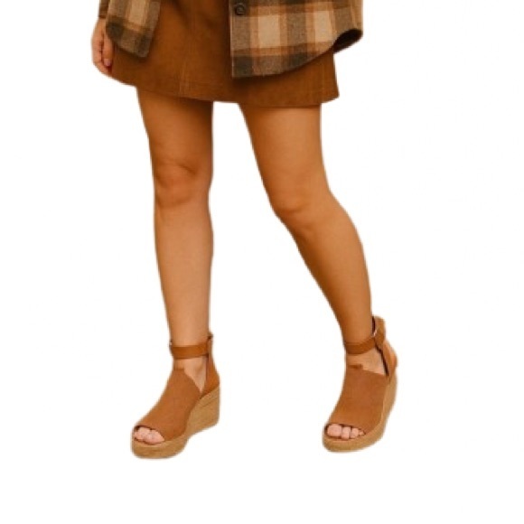 Marc Fisher Shoes - Marc Fisher Perforated Suede Wedge Espadrille-Annie- Size 9